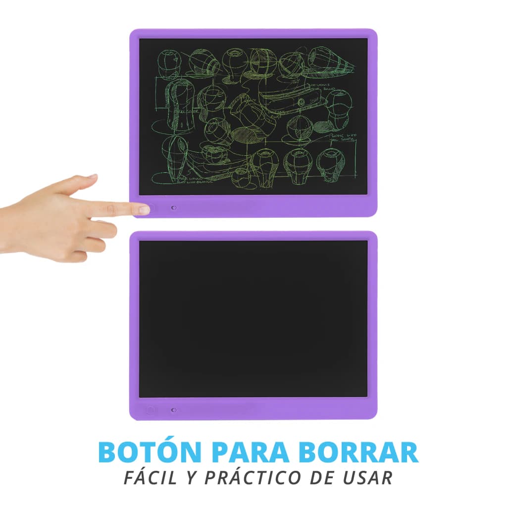 Pizarra Mágica Led T-go Tablero Dibujo Digital Para Niños 15 pulgadas — Negro