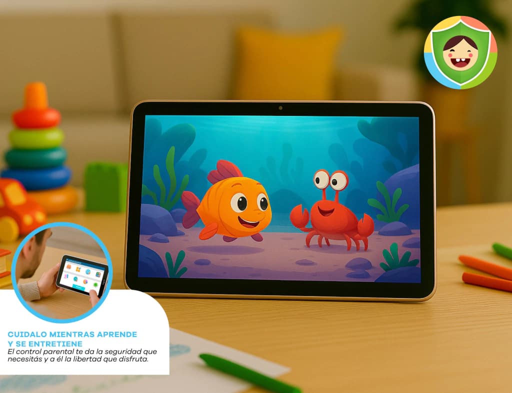 Tablet T-GO Atlas 10" Android 14 con Funda Libro — GRIS