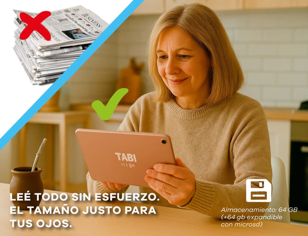 Tablet T-GO 10" Android 14 Case Metal + Accesorios (64GB / 4GB RAM) | OUTLET