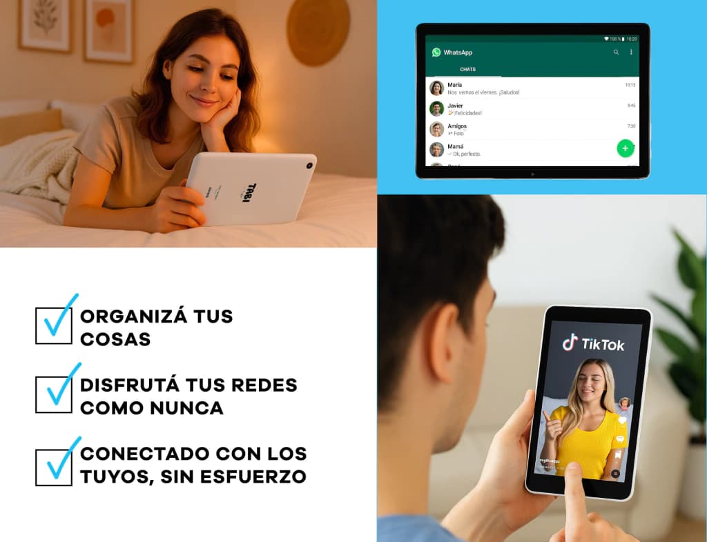 Tablet T-GO Atlas 10" Android 14 con Funda Libro — GRIS