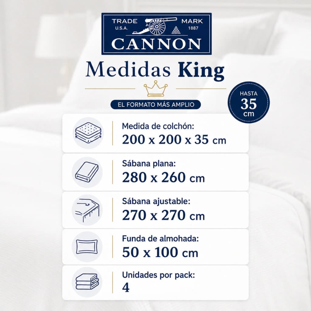 Juego de Sábanas King Size 200 Hilos | 100% Algodón Premium | Cannon Classic — Marron claro Rayado