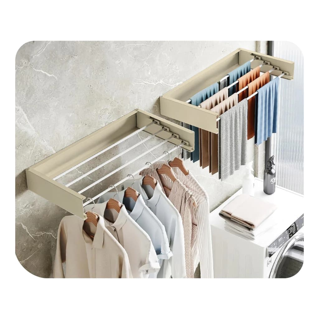 Tender Retráctil de Pared T-GO | 4 Varillas Acero | Soporta 15kg