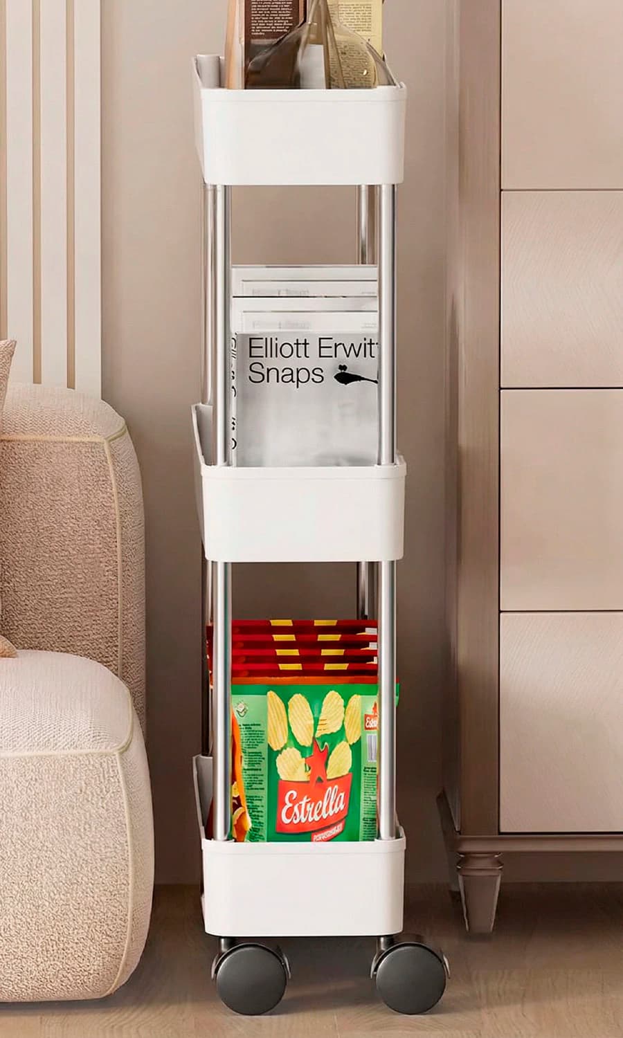 Carrito Organizador Ultra-Slim 3 Niveles | Línea Seúl Simple Home