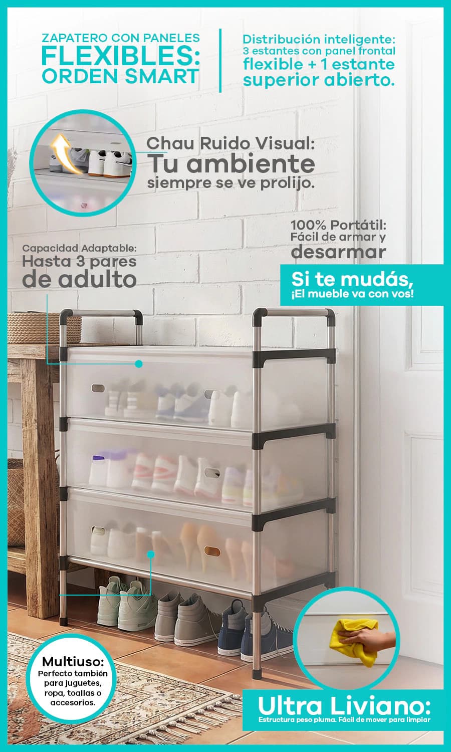 Zapatero Organizador 4 Niveles | Simple Home