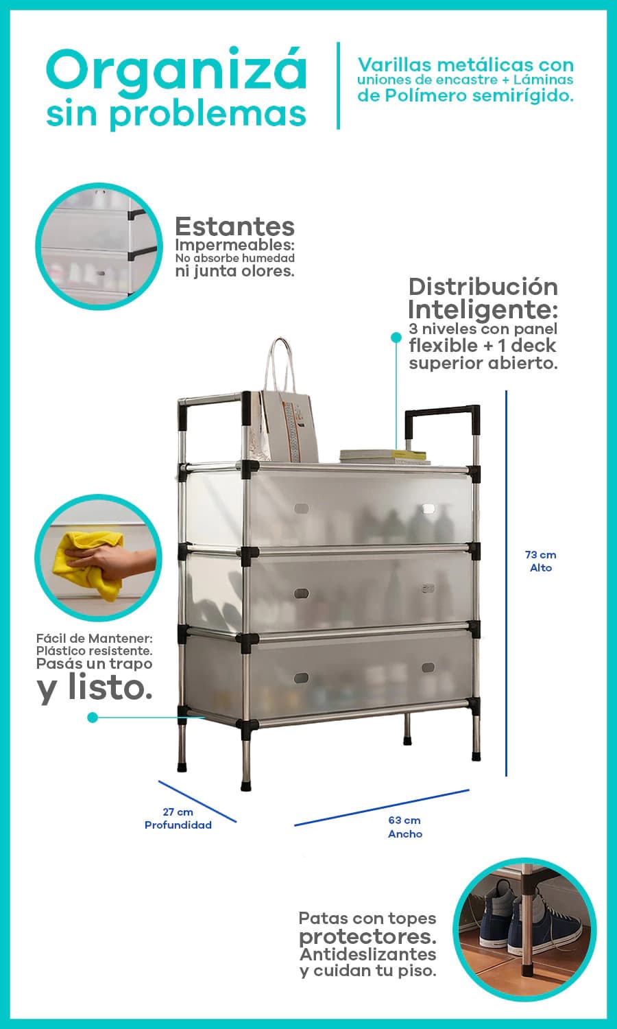 Zapatero Organizador 4 Niveles | Simple Home