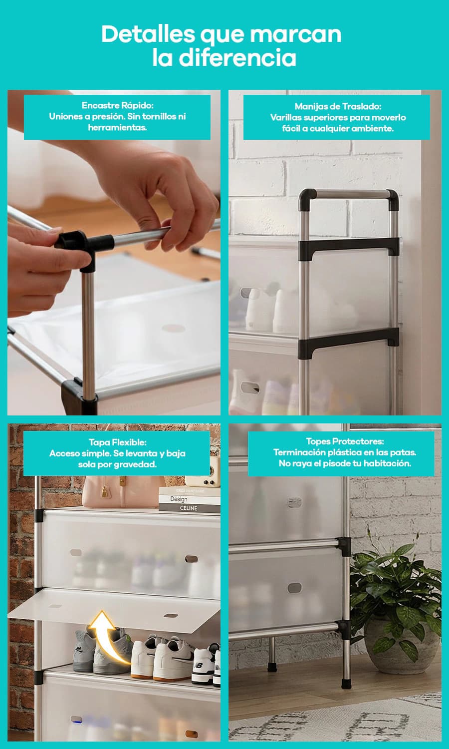 Zapatero Organizador 4 Niveles | Simple Home