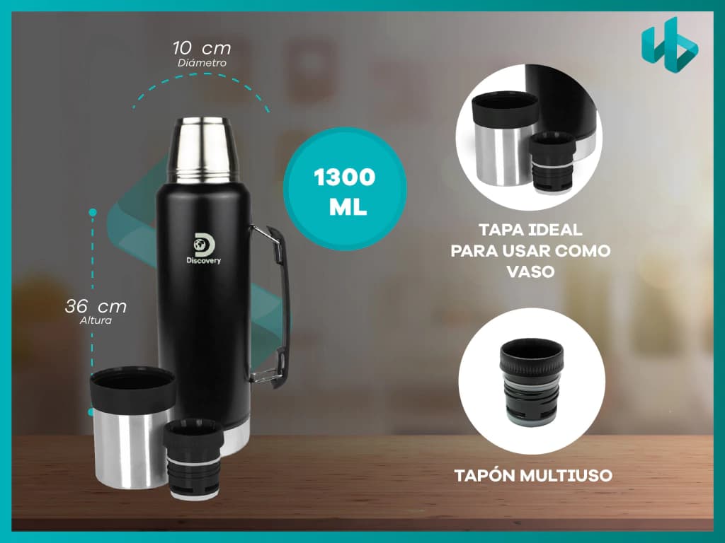 Kit Matero Termo 1.3 Lts + Mate + Bombilla + Mochila Matera Morral | T-Go