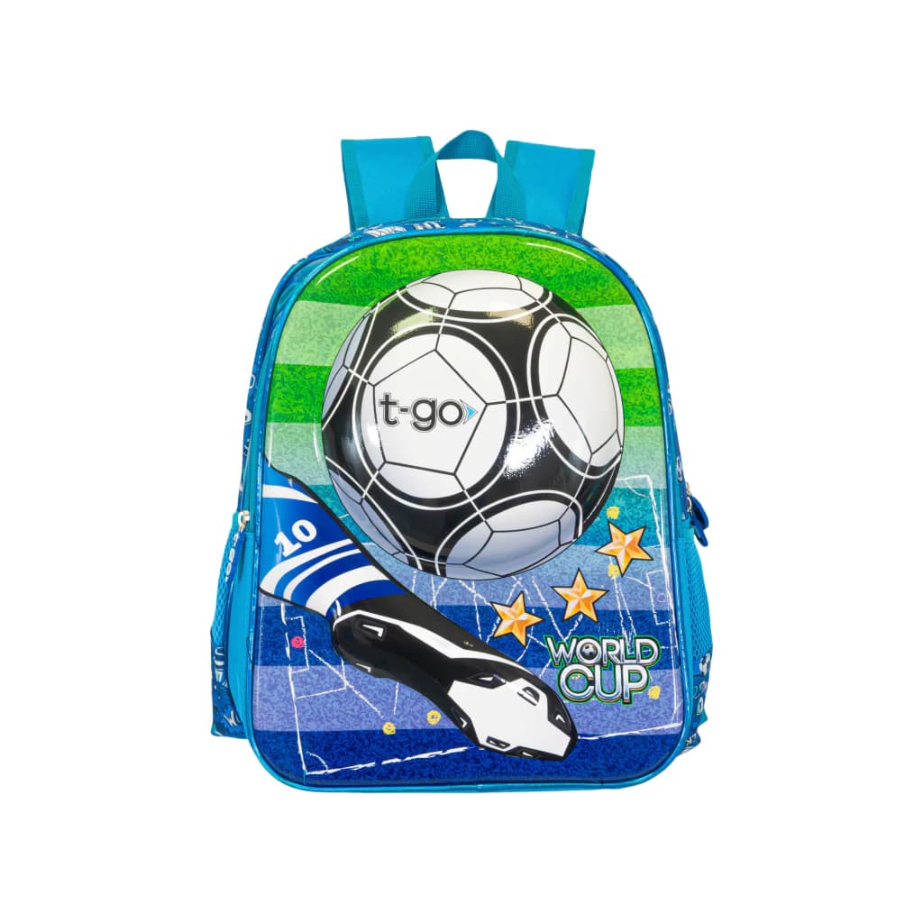 Mochila Escolar Espalda 16" Fútbol Pelota 3D | T-Go