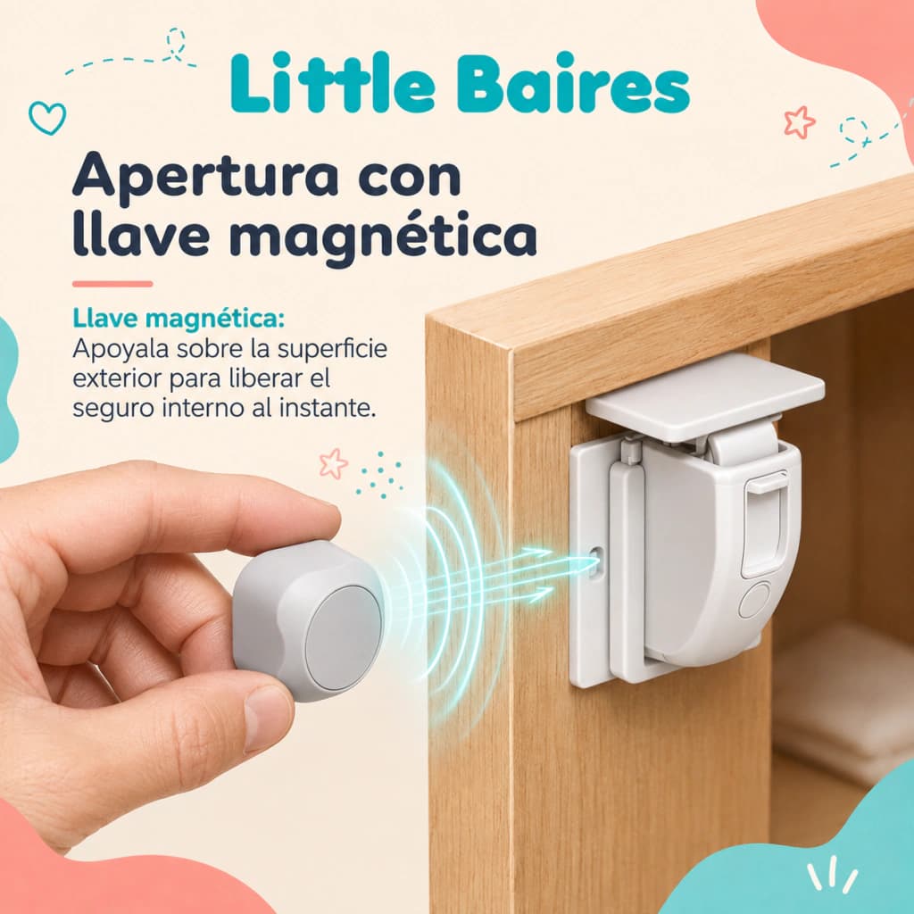 Traba de Seguridad Magnética Oculta para Muebles | 3M