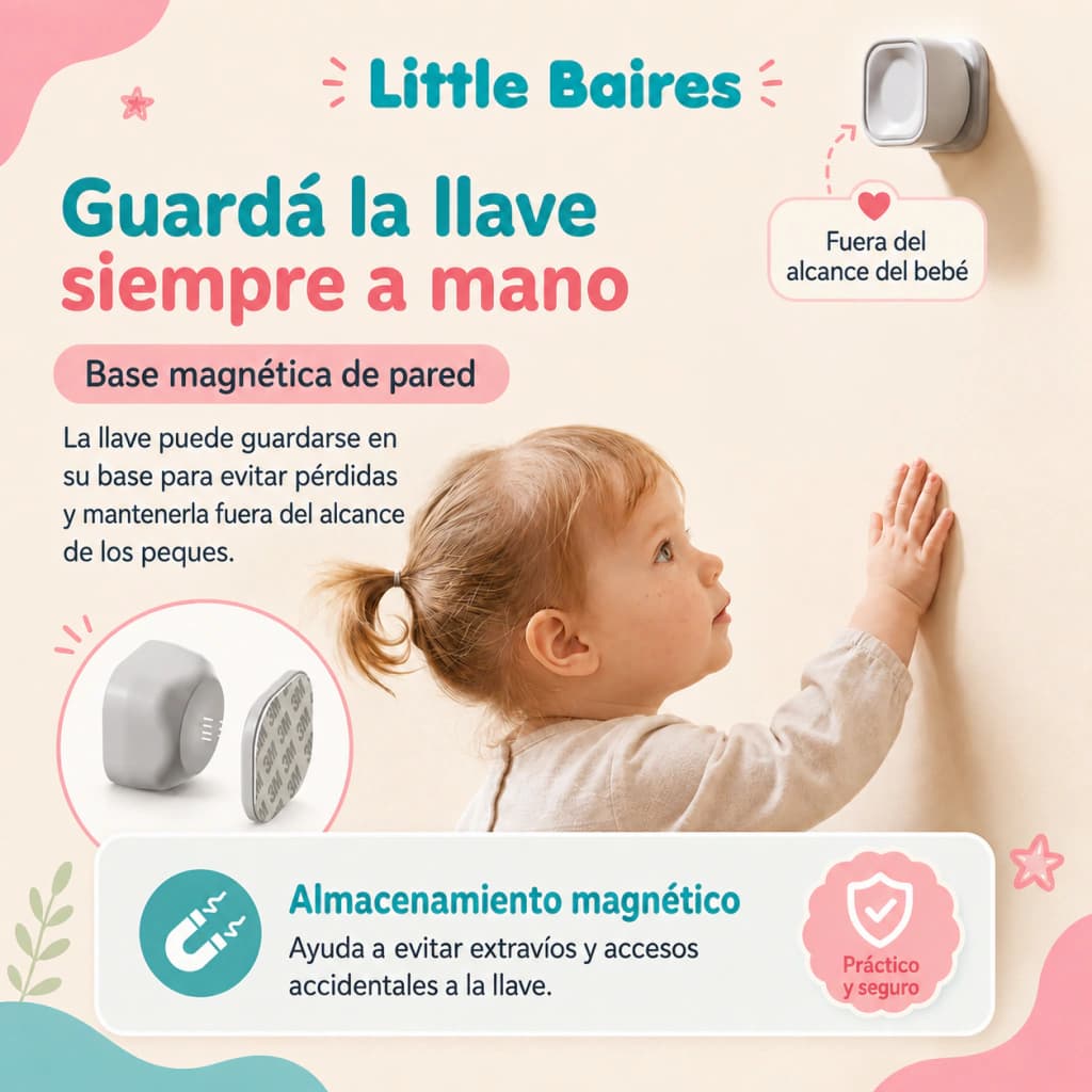 Traba de Seguridad Magnética Oculta para Muebles | 3M