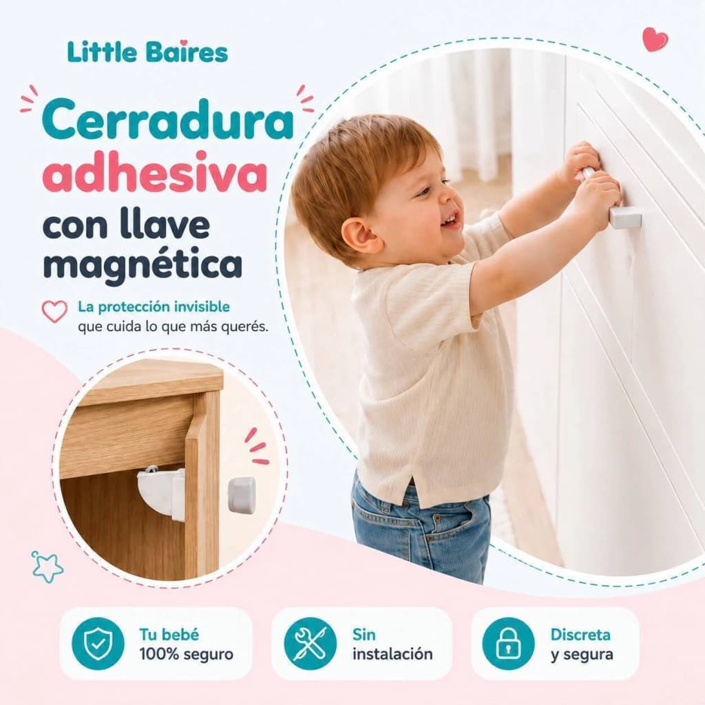 Traba de Seguridad Magnética Oculta para Muebles | 3M