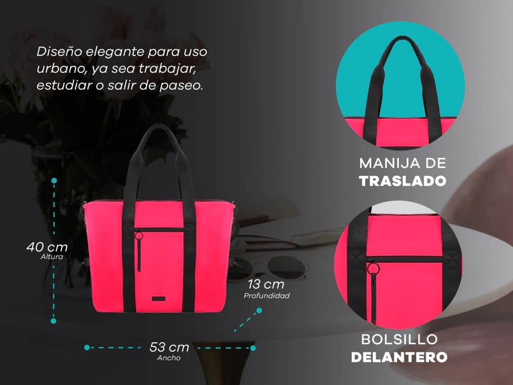 Cartera Shopper Tamaño XL | Trendy — Negro