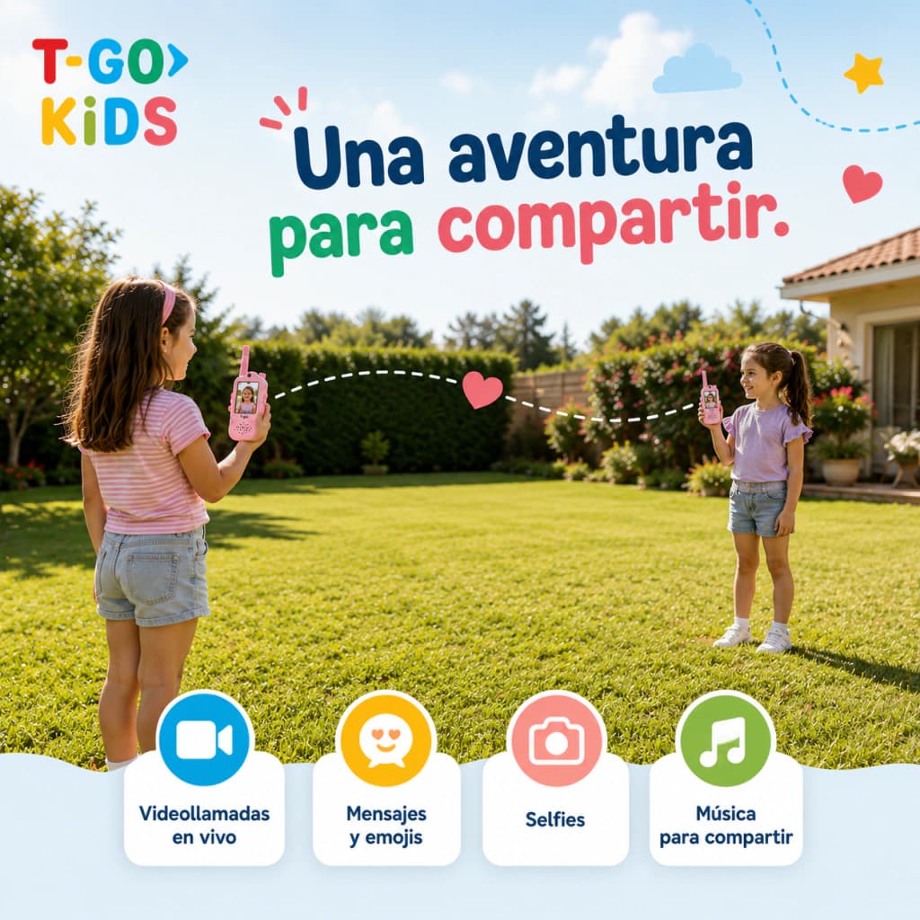 Pack x2 Walkie Talkies para Niños con Videochat | T-go Kids — Celeste